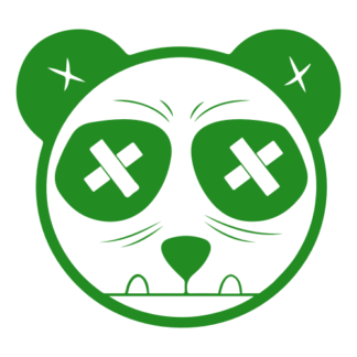 Tough Panda Decal (Green)